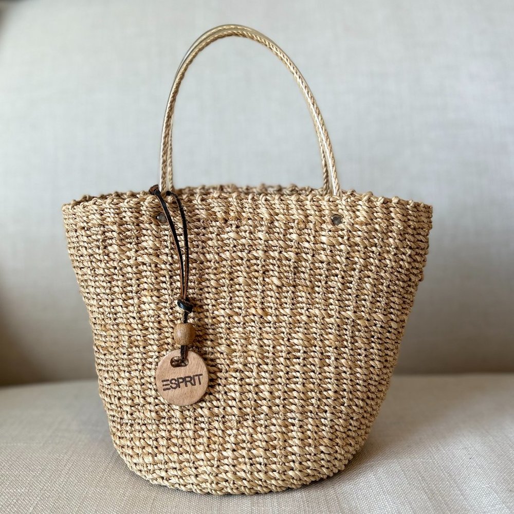 Vintage 90s Esprit Straw Purse
